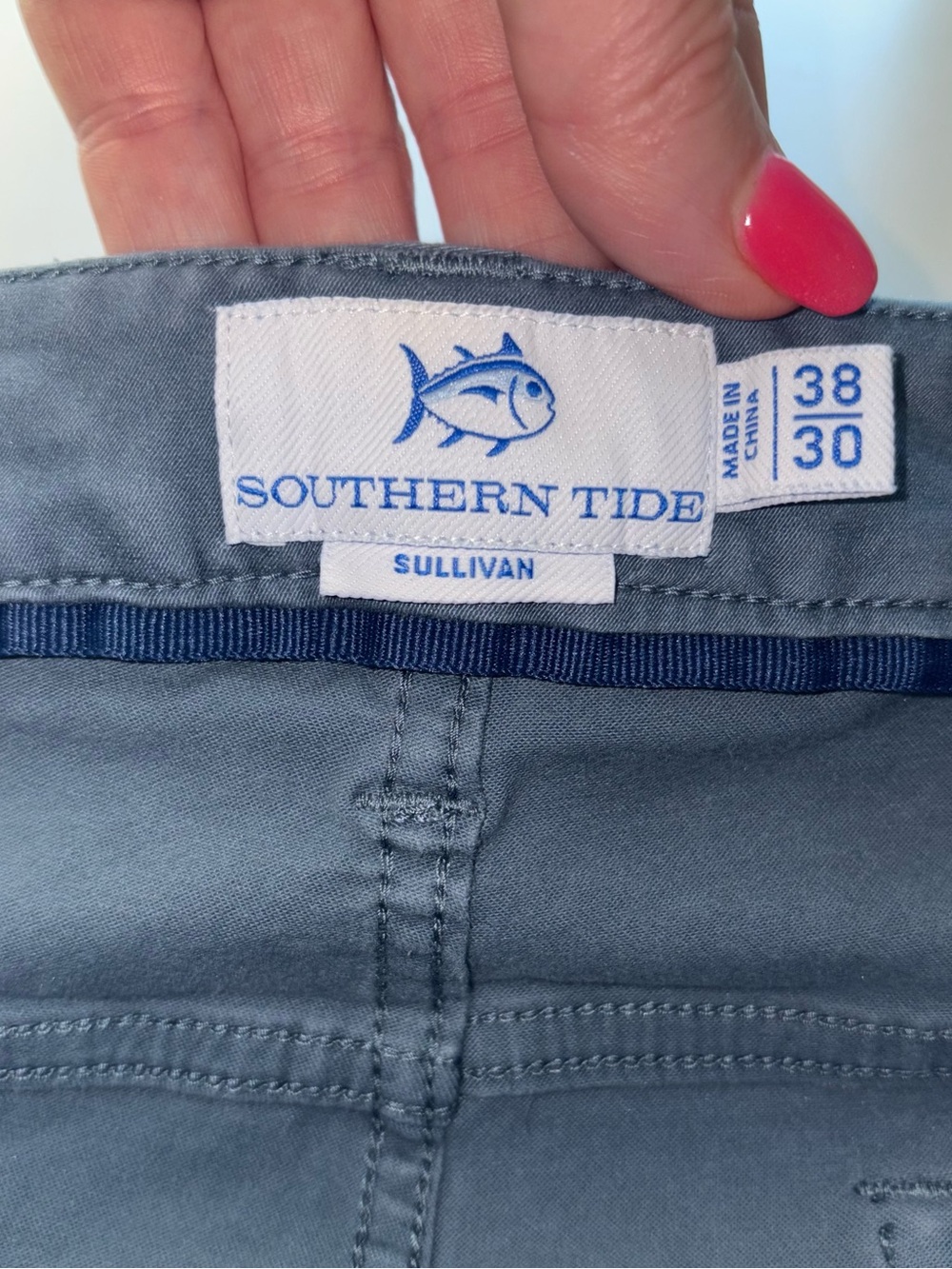 Southern Tide Sullivan Pants Blue Stretch Chino Straight Leg 38x30 - Picture 6 of 6